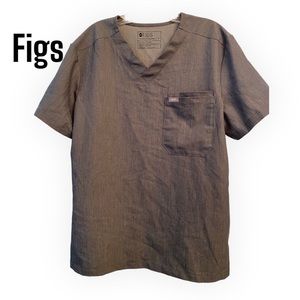 Figs Gray Scrub Shirt M